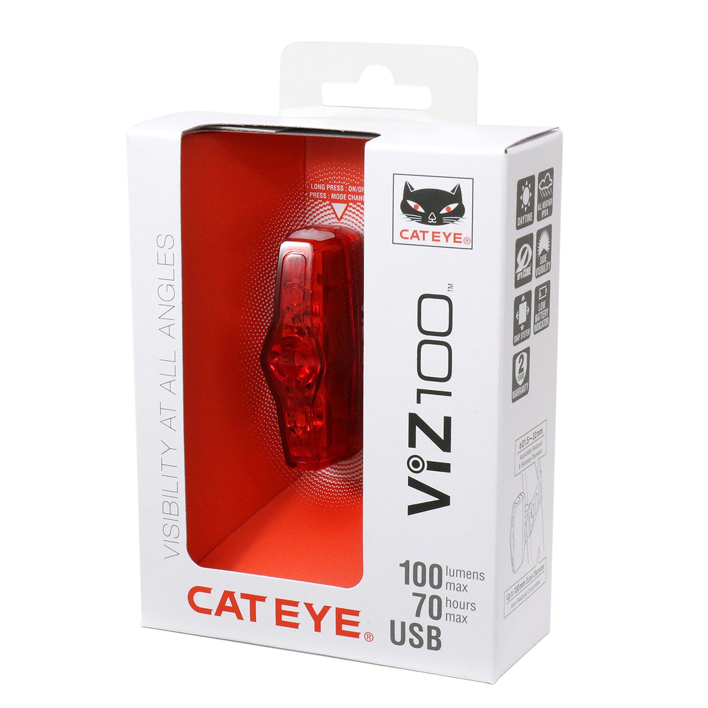 CatEye VIZ 100 Rear Bike Light 2025