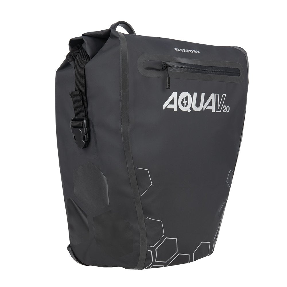 Oxford Aqua V20 QR Pannier Bag - Black/Orange