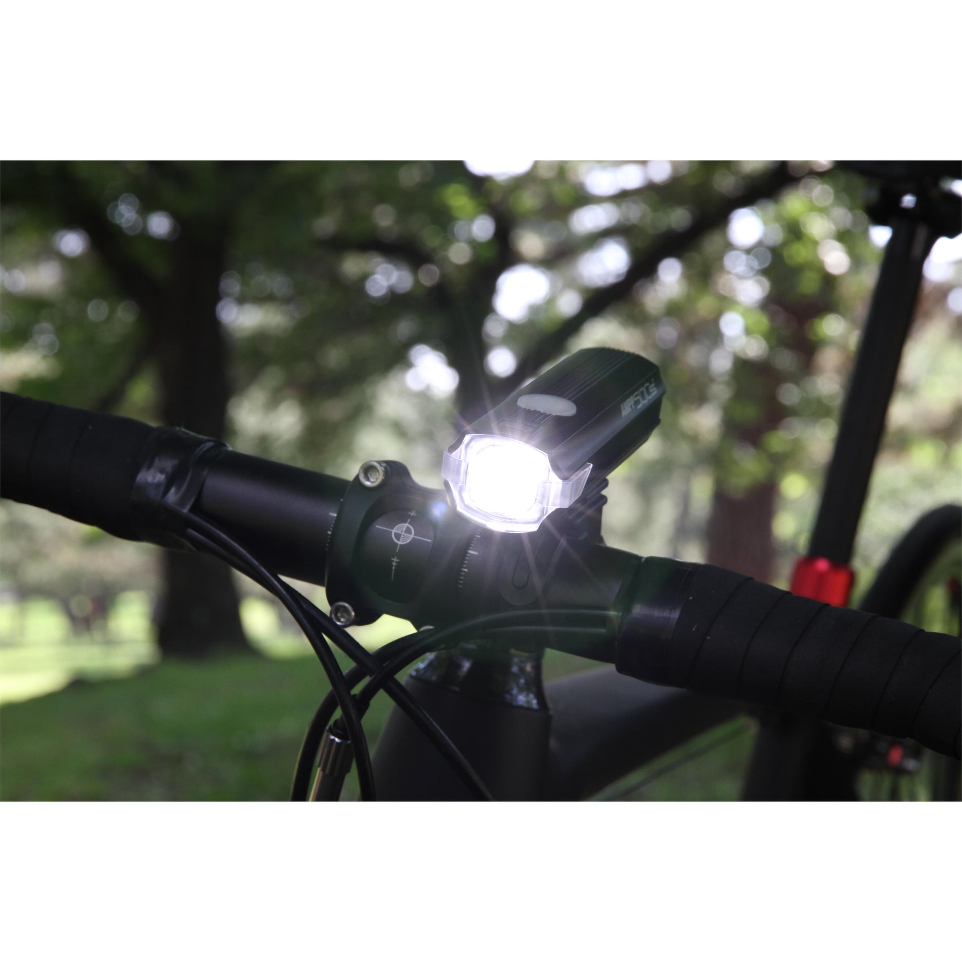 front bike light mounted on handlebars Cateye AMPP 500S