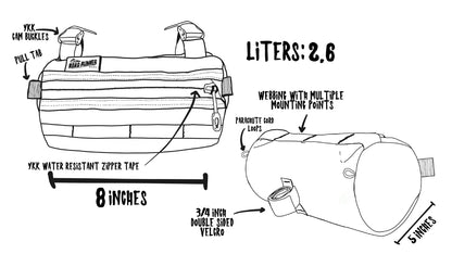 Road Runner Burrito Supreme - Handlebar Bag: 2.6L in Grey