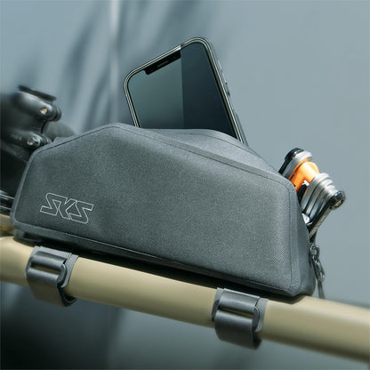 bikepacking storage bag top tube close up
