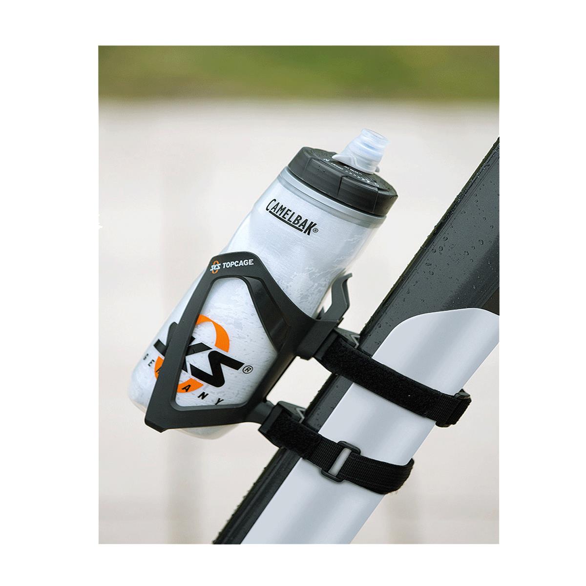 SKS Anywhere bottle cage adapter with topcage mounted