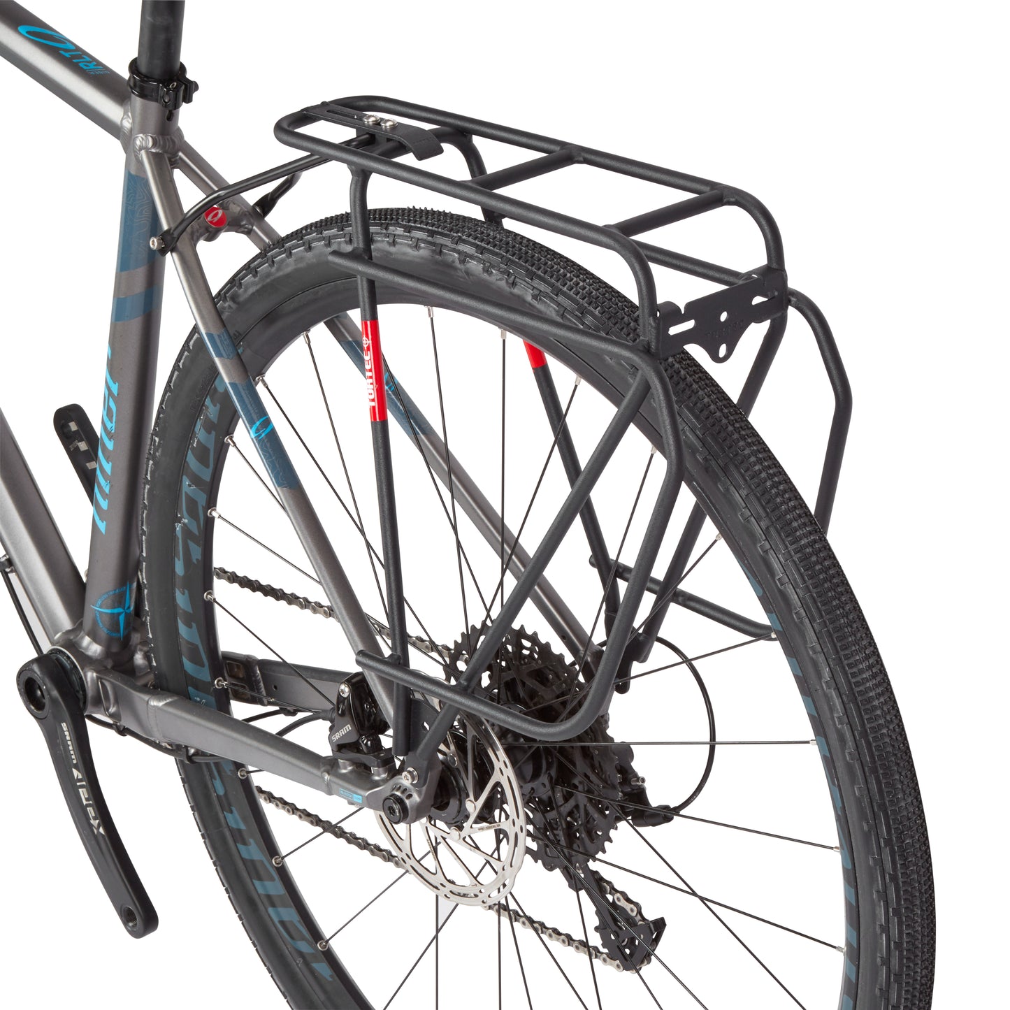 Tortec Epic alloy rear rack mounted on bike